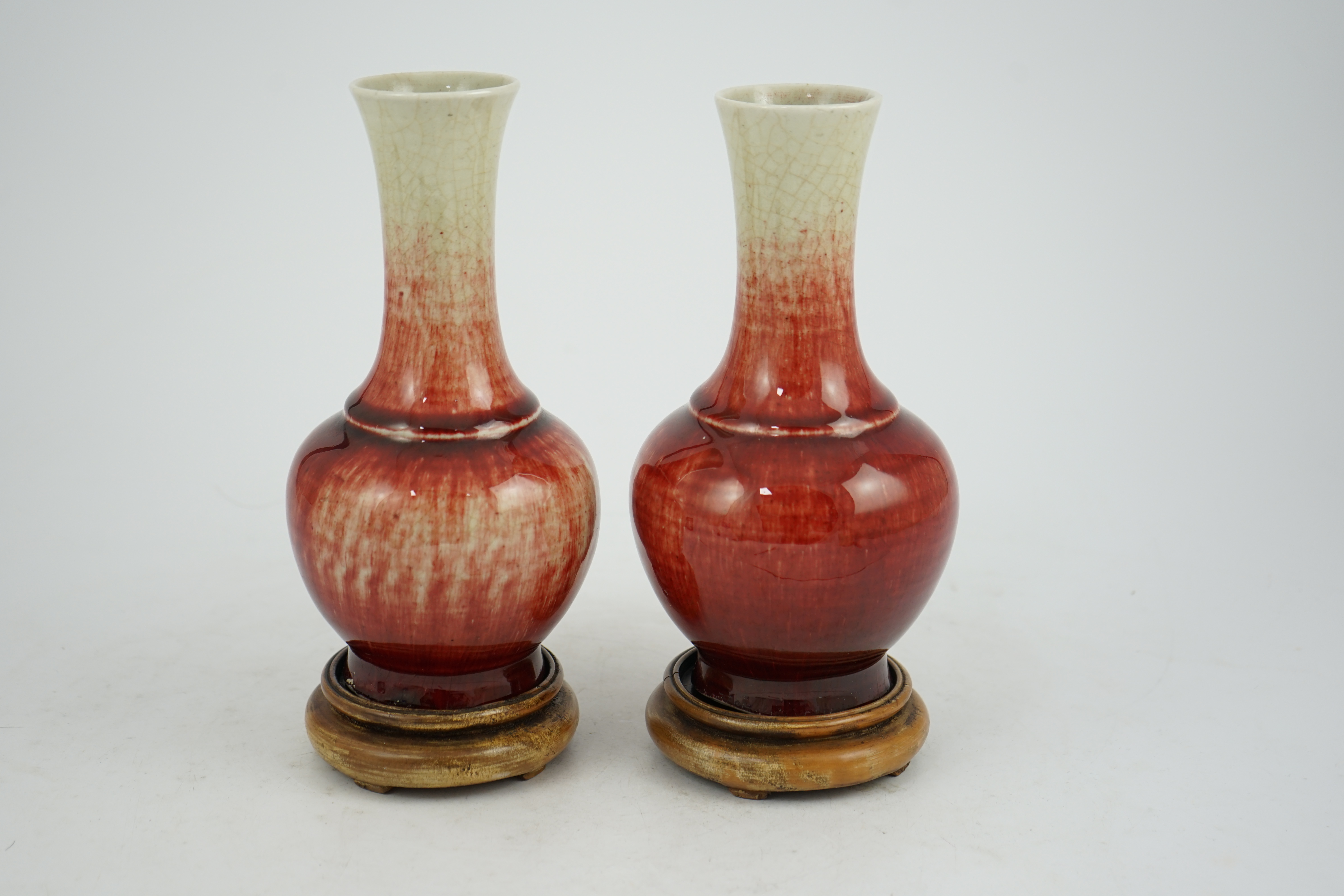 A pair of Chinese Langyao bottle vases, late 18th century